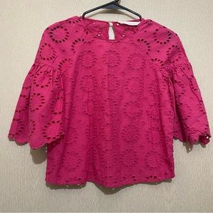 Pink Eyelet Blouse - ZARA Women’s Size XS